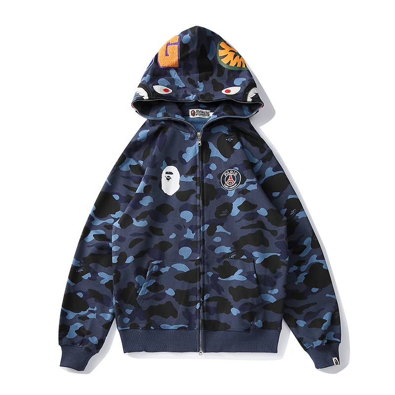 PSG x Bape Union Hoodie Blue M-3XL B51XC826